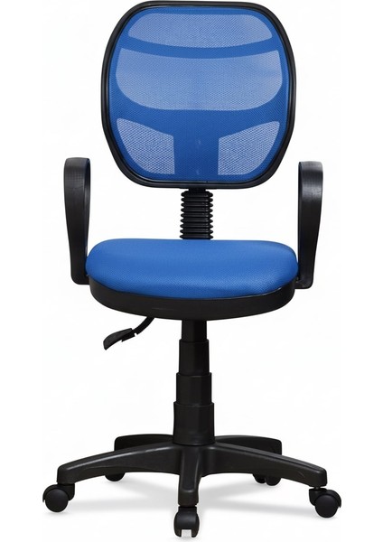 Ev ve Ofis Çalışma Sandalyesi Bilgisayar ve Sekreter Koltuğu Bella Model Mavi