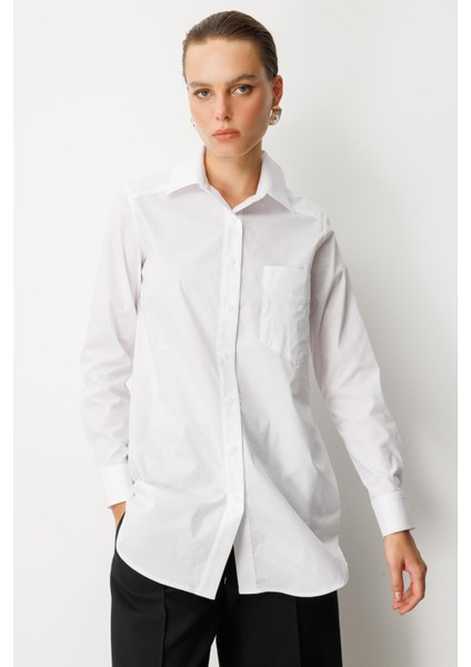 Cep Detay Pamuklu Tunik Gömlek-Siyah modelleri