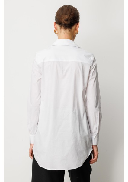 Cep Detay Pamuklu Tunik Gömlek-Siyah