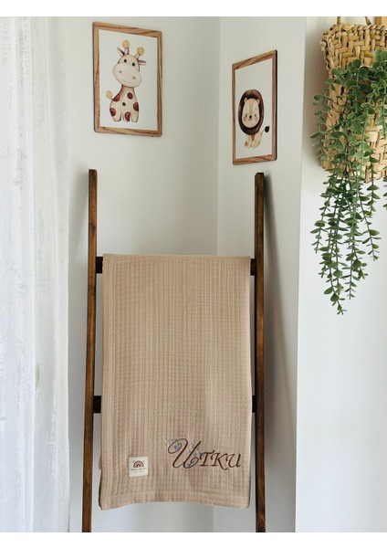 Ftbabycollection %100 Pamuk 4 Katlı Müslin Kişiselleştirilebilir Isim Nakışlı Bebek BATTANIYESI 100X110 CM fiyatları