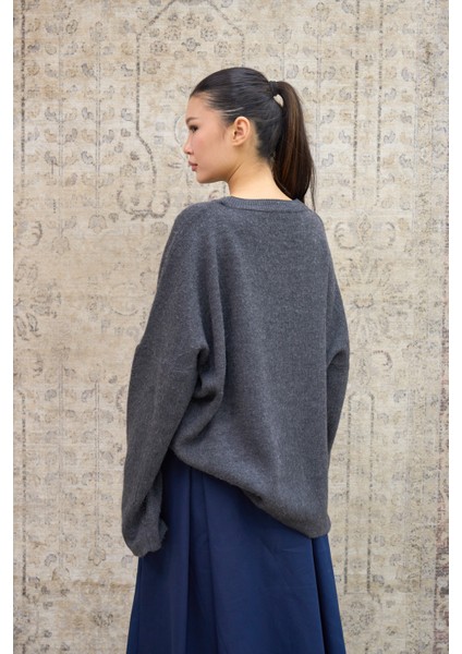 Gri Salaş Triko Kazak modelleri