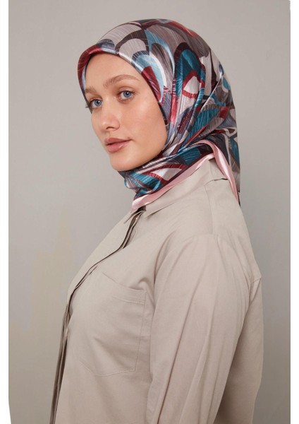 Pembe Çiçek Desen Kristal Eşarp fiyatları