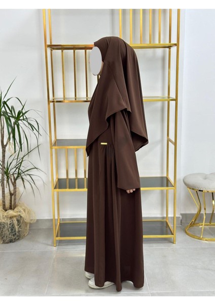 Kız Çocuk Tesettür Elbise,sufle Eşarp Takım Gülkurusu modelleri