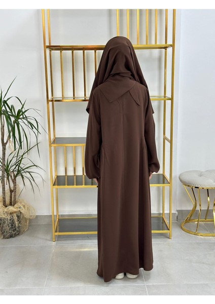 Kız Çocuk Tesettür Elbise,sufle Eşarp Takım Gülkurusu indirimleri