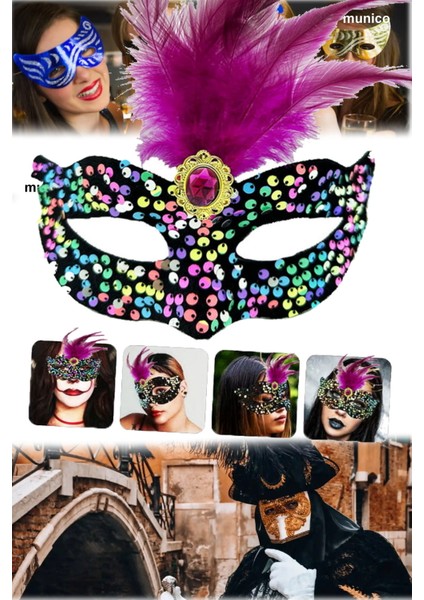 2 Adet Pullu Kadife Maske – Pembe Tüylü, Ayarlanabilir Lastikli | Karnaval ve Özel Günler Için fırsatları