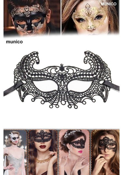 Siyah Dantel Parti Maskesi – Kulaklı Tasarım, Yüze Tam Oturan Form | Maskeli Balo Için Ideal fırsatları