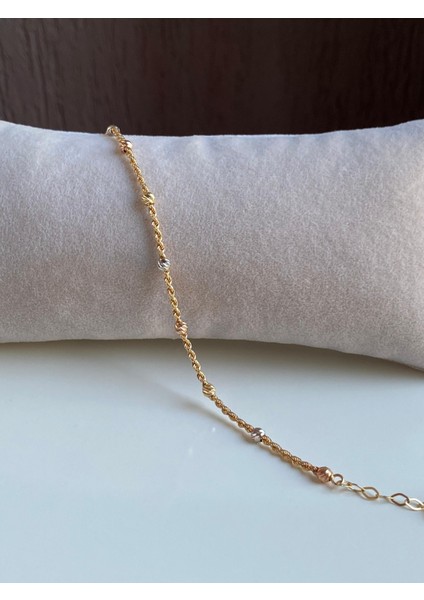 14 Ayar Altın Üç Renk Dorikalı Bileklik