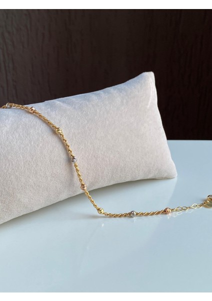 14 Ayar Altın Üç Renk Dorikalı Bileklik modelleri