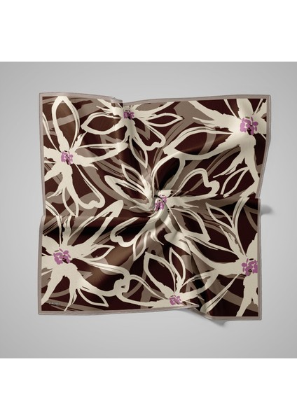 Naturel Eşarp | Çizgisel Papatya