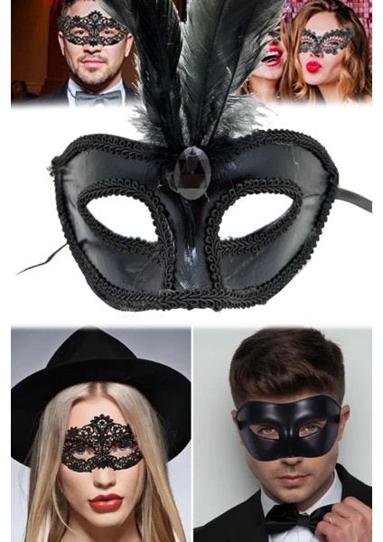2 Adet Siyah Tüylü Rugan Maske – Maskeli Balo ve Özel Günler Için Şık Parti Maskesi Rugan Kaplama fiyatları