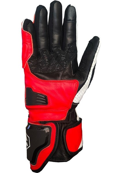 Motosiklet Eldiveni Racing Full Koruma Leather Motorcu Eldiven Kırmızı modelleri