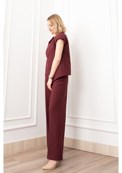 Verev Kesim Kruvaze Kapama Deteylı Yelek Pantolon Takım 1284 fiyatları