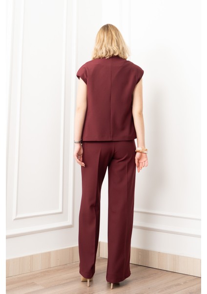 Verev Kesim Kruvaze Kapama Deteylı Yelek Pantolon Takım 1284 fırsatları