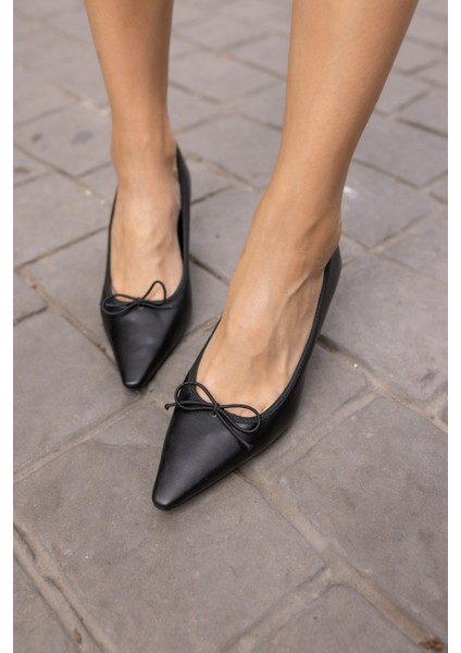 Maxy Kadin Bej Ten Babet Tarzi Yumusak Topuklu Ayakkabi