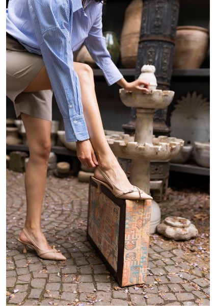 Alissi Kadin Kırmızı Toka Detay Miu Tarzi Topuklu Ayakkabi modelleri