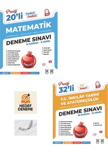 Nartest 8.sınıf Prestij Matematik Inkılap Tarihi Deneme Hedef Deneme