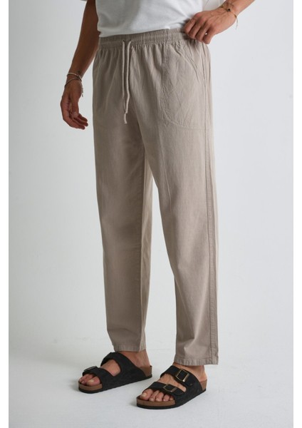 Erkek Büyük Beden %100 Pamuk Keten Görünümlü Pantolon E206-54 modelleri