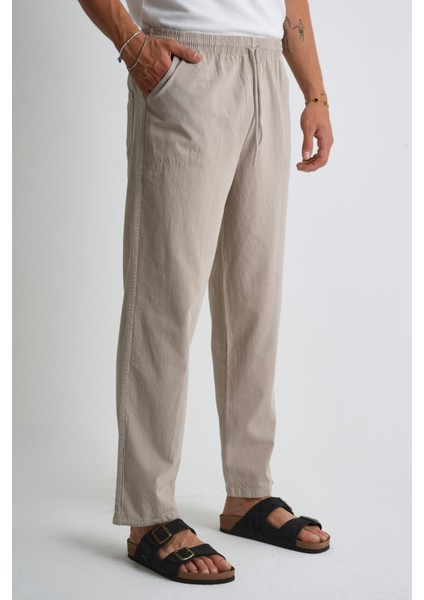 Erkek Büyük Beden %100 Pamuk Keten Görünümlü Pantolon E206-54 indirimleri