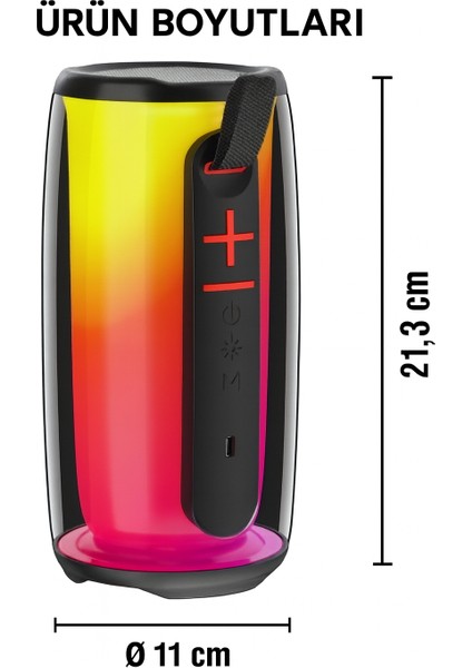 Rgb Işıklı Kablosuz Bluetooth Hoparlör – 10W Güç, Hafıza Kartı ve Aux Girişli, Taşınabilir Parti Hoparlörü indirimleri