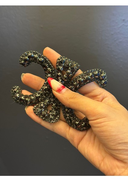 Ütü Ile Yapışan Siyah Taş Işleme Arma Dikiş Aplike 10X7 cm fiyatları