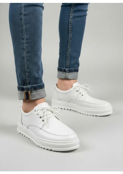JET-T12x Arts Bağcıklı Cilt Erkek Günlük Spor Klasik Ayakkabı CBT - Beyaz fırsatları
