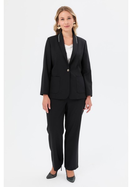 Yanları Lastikli Büyük Beden Pantolon-Siyah fiyatları
