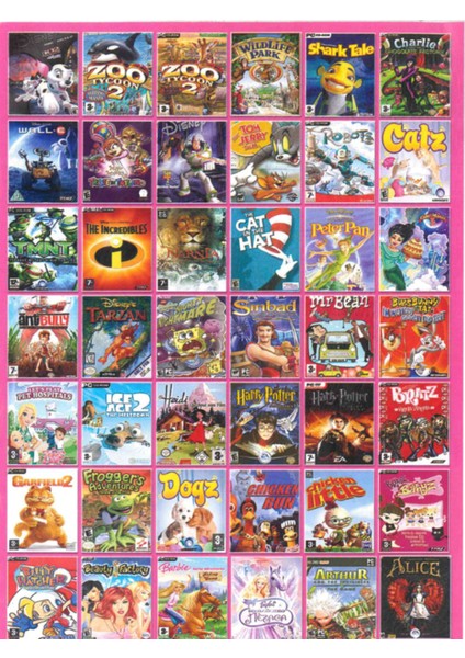 42 Adet Çocuk Oyunları Pc Seti | Flash Bellekli Kurulum | Windows Uyumlu Özel Set