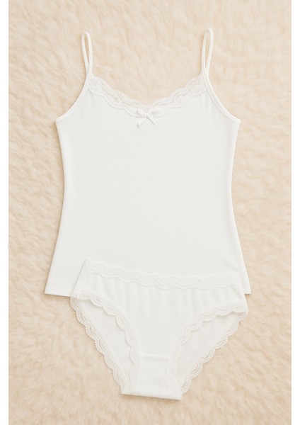 Kadın Giyim Dantel Detaylı 2'li Penye Takım LL.K63.O03.001