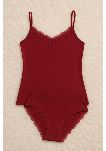 Kadın Giyim Dantel Detaylı 2'li Penye Takım LL.K63.O03.001