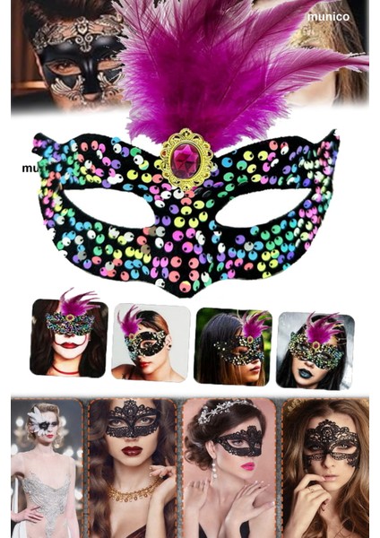 3 Adet Pullu Kadife Maske – Pembe Tüylü, Ayarlanabilir Lastikli | Karnaval ve Özel Günler Için fiyatları