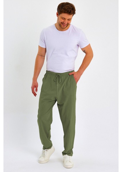 Erkek Büyük Beden %100 Pamuk Keten Görünümlü Pantolon E206-66 modelleri