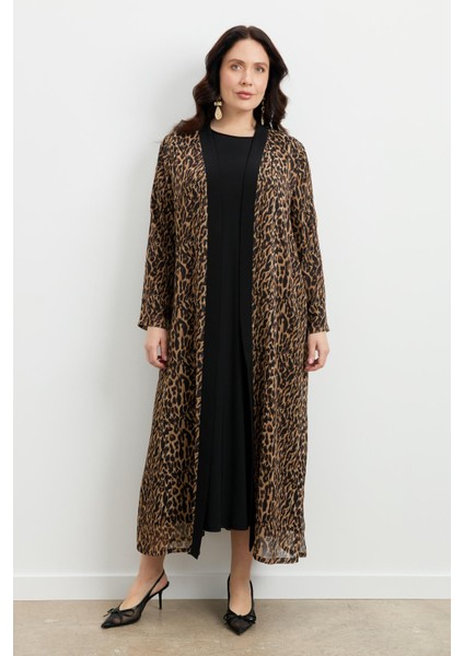 Büyük Beden Leoparın Rüyası Takım Elbise-Camel fiyatları