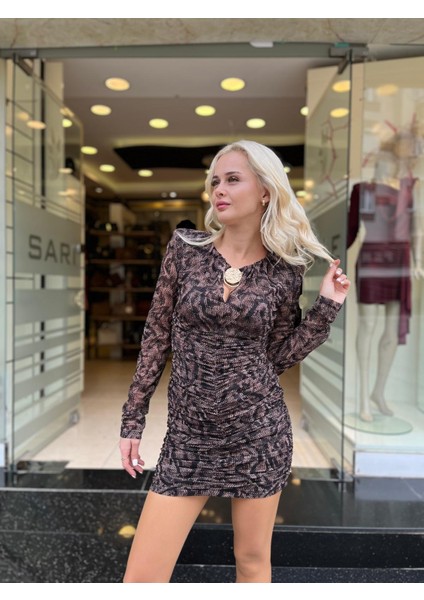 Altın Detaylı Mini Elbise fiyatları