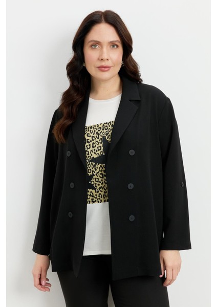 Büyük Beden Linda Ceket-Siyah