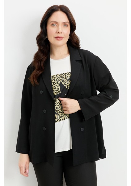 Büyük Beden Linda Ceket-Siyah modelleri