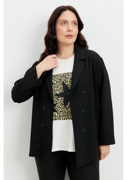 Büyük Beden Linda Ceket-Siyah fırsatları