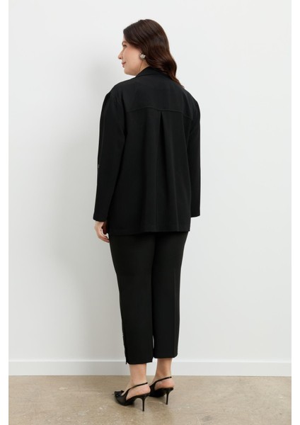 Büyük Beden Linda Ceket-Siyah