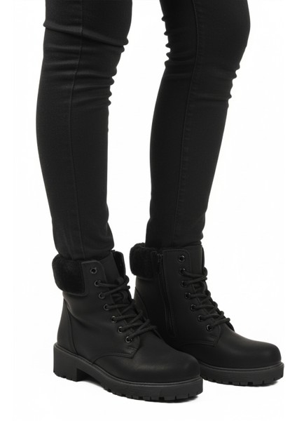 Siyah-Zümrüt Içi Polarlı Fermuarlı Kadın Bot Marc 4030 Z modelleri