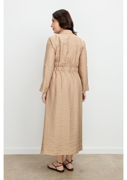 Büyük Beden Kemer Detay Elbise-Vizon