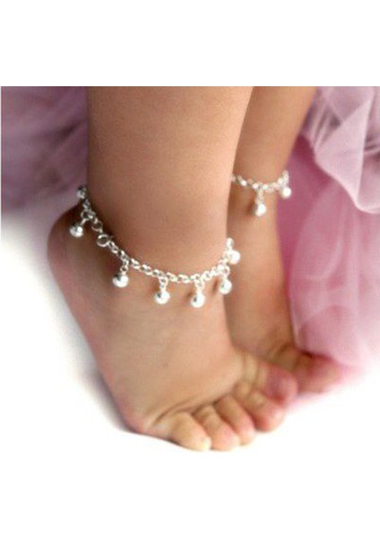 2'li Kız Çocuk Zincirli Zilli Model Halhal Seti