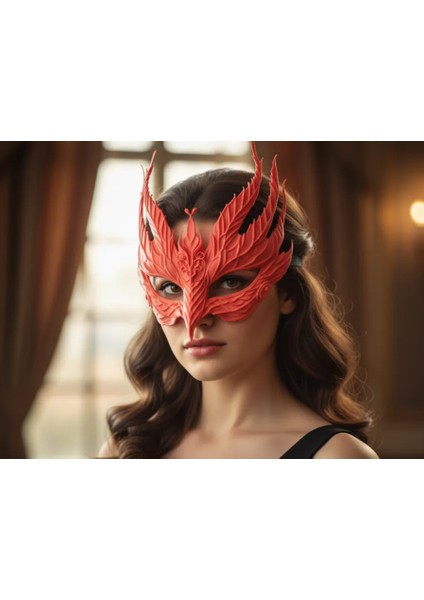 Luna Noir Maske – Zarif Karanlık Dekoratif 3D Baskı Yüz Maskesi | Cosplay ve Ev Dekoru Aksesuarı