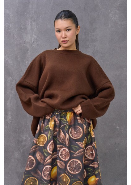 Kahve Salaş Triko Kazak