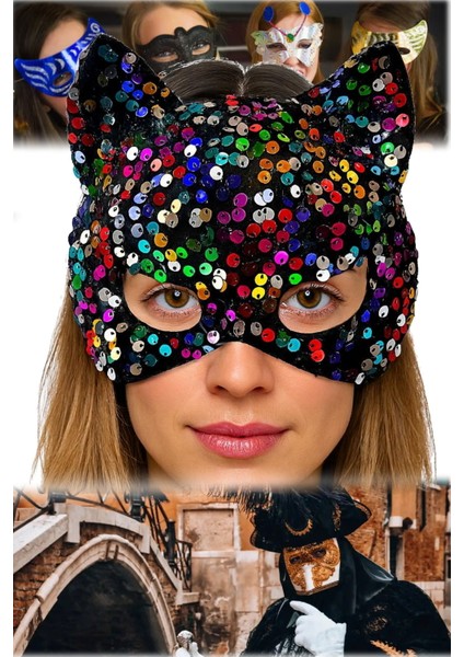 2 Adet Kadife Parti Maskesi Rengarenk Payetli Bride After Parti Sexy Yayın Gece Klübü Fantezi Only