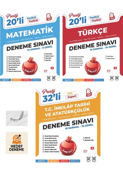 Nartest 8.sınıf Prestij Matematik Türkçe Inkılap Deneme Hedef Deneme