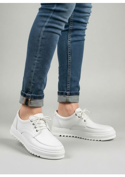 JET-T12x Arts Bağcıklı Cilt Erkek Günlük Spor Klasik Ayakkabı CBT - Beyaz fiyatları