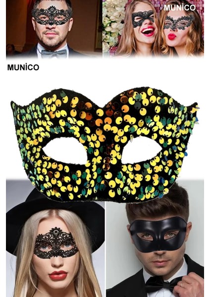 Işıltılı Altın Maske – Balo ve Karnaval Için Şık Tasarım | Yetişkin Uyumu, Rahat Kullanım fiyatları