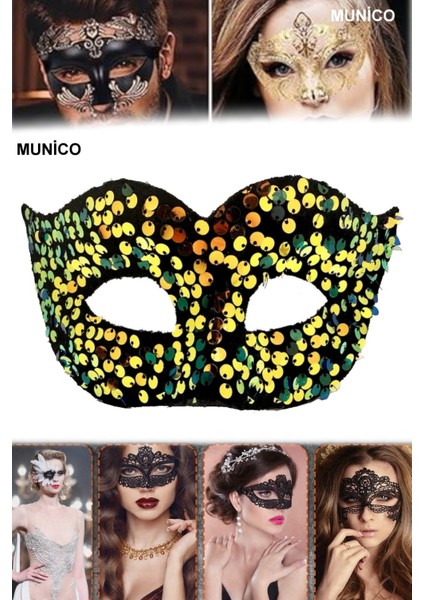 Işıltılı Altın Maske – Balo ve Karnaval Için Şık Tasarım | Yetişkin Uyumu, Rahat Kullanım fırsatları