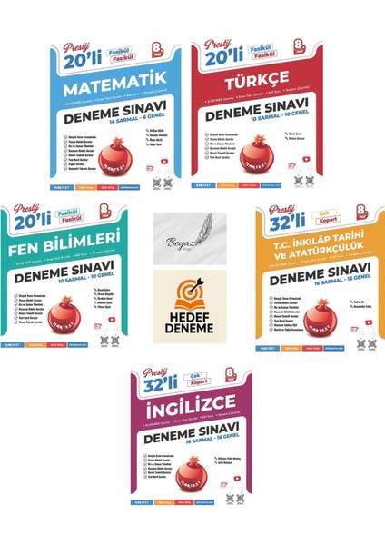 Nartest 8.sınıf Prestij Sayısal Sözel Dersler Deneme Seti- (5 Kaynak) Hedef Deneme