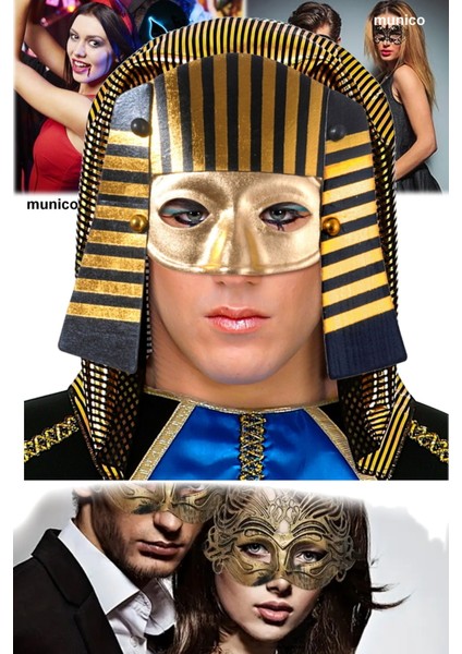 2 Adet Lastikli Mısırlı Maske – Firavun Stili, Hafif ve Konforlu | Kostüm ve Fotoğraf Çekimi Için fiyatları