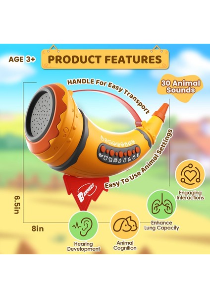 Işıklı Pilli 30 Farklı Hayvan Sesi Çıkaran Oyuncak Müzik Aleti Eğitici oyuncak sarı modelleri